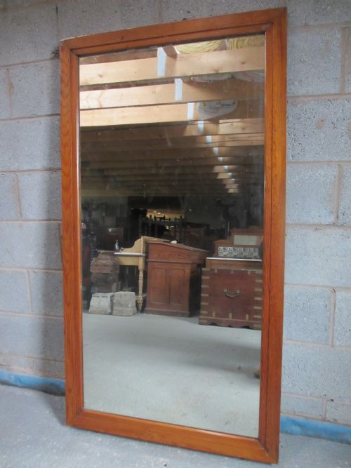 Large Pine Framed Rectangular Mirror 
