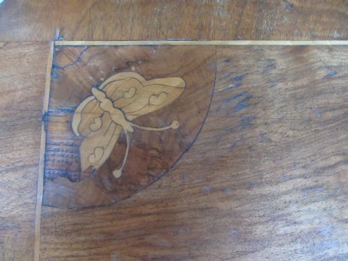 VICTORIAN RECTANGULAR WALNUT BOXWOOD INLAID GAMES TABLE - ADDITIONAL PHOTO 5