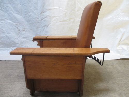 ART DECO 'FOOT SONS' OAK AND TAN LEATHER RECLINING ARMCHAIR - ADDITIONAL PHOTO 8