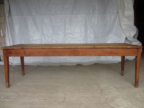Superb Long Slim 19th Century Pine Fruit-wood Farmhouse Kitchen Dining Table