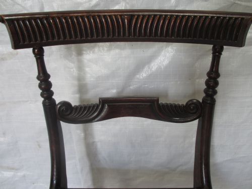 SET OF 6 REGENCY MAHOGANY CARVED BAR BACK DINING CHAIRS - ADDITIONAL PHOTO 6