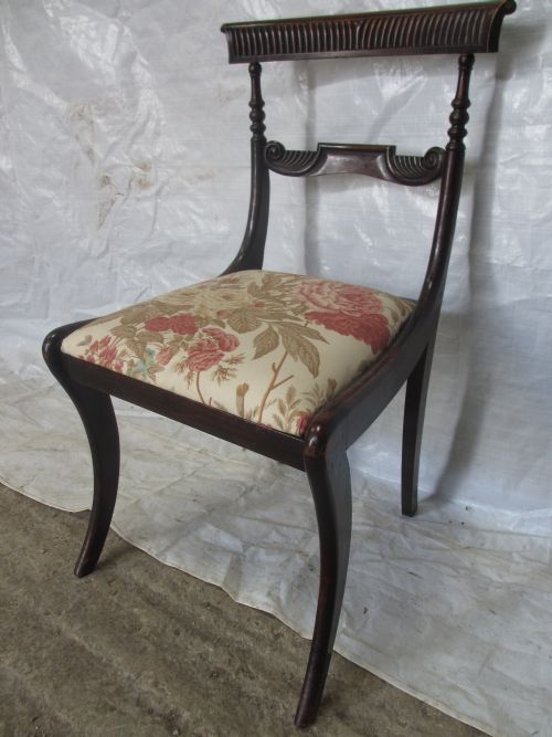 SET OF 6 REGENCY MAHOGANY CARVED BAR BACK DINING CHAIRS - ADDITIONAL PHOTO 5