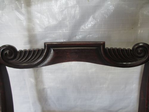 SET OF 6 REGENCY MAHOGANY CARVED BAR BACK DINING CHAIRS - ADDITIONAL PHOTO 7
