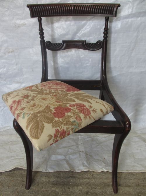 SET OF 6 REGENCY MAHOGANY CARVED BAR BACK DINING CHAIRS - ADDITIONAL PHOTO 8