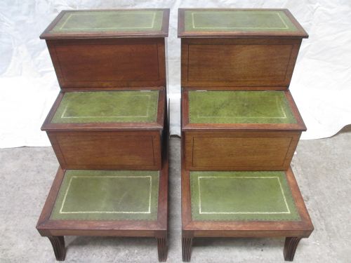 Superb Pair of Regency Style Mahogany Library Steps
