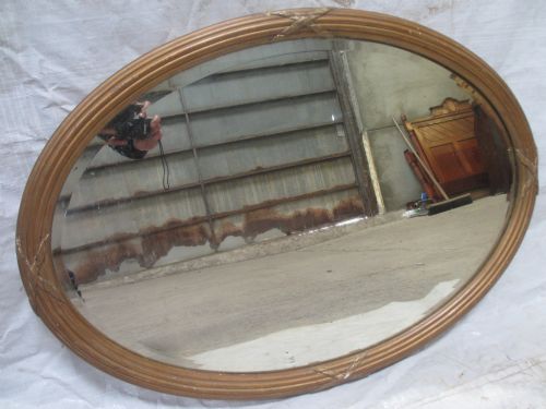 Regency Oval Gilt Reeded Framed Bevel Edge Wall Mirror
