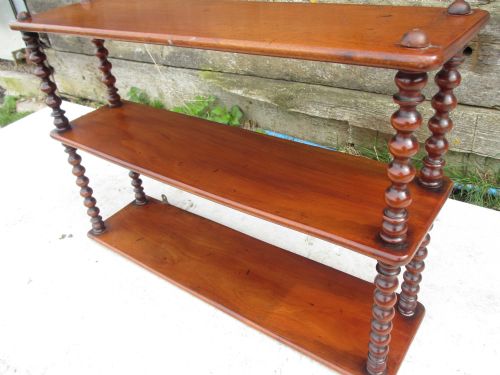 Lovely Victorian Mahogany Bobbin Turned Wall Shelves / Bookcase