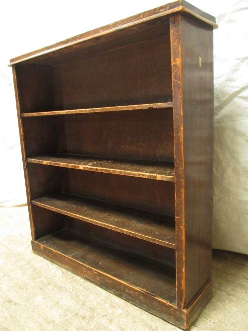 Edwardian Pine 4 Shelf Open Fronted Bookcase