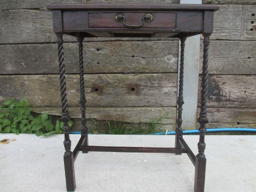 Unusual Victorian / Edwardian Oak Hall / Side Table with Drawer
