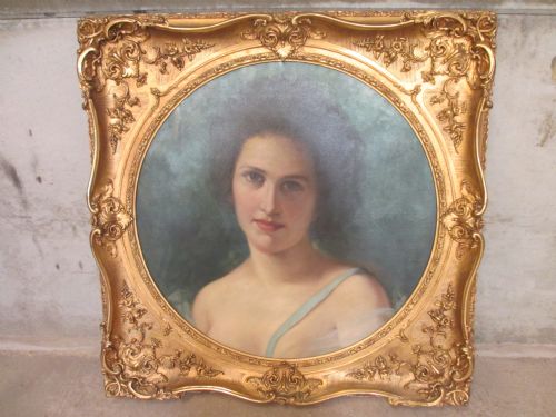 19th Century Oil Painting in Fantastic Gilt Gesso Frame 'Diana the Huntress'