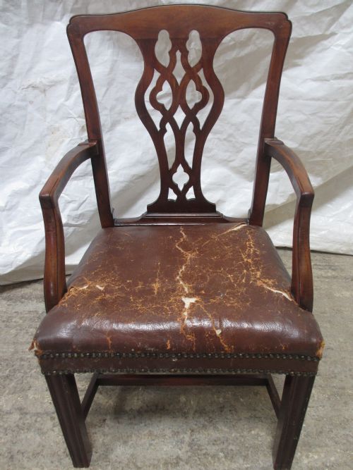 19th Century Mahogany Vase Splat Back Carver Desk Armchair