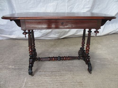 SUPERB QUALITY 19TH CENTURY CARVED ROSEWOOD SOFA TABLE - ADDITIONAL PHOTO 1