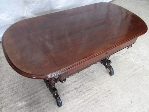 SUPERB QUALITY 19TH CENTURY CARVED ROSEWOOD SOFA TABLE - ADDITIONAL PHOTO 2