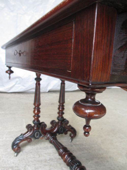 SUPERB QUALITY 19TH CENTURY CARVED ROSEWOOD SOFA TABLE - ADDITIONAL PHOTO 7