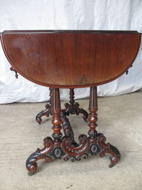 SUPERB QUALITY 19TH CENTURY CARVED ROSEWOOD SOFA TABLE - ADDITIONAL PHOTO 13
