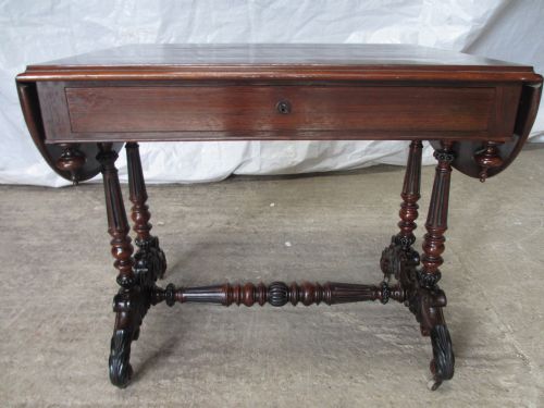 SUPERB QUALITY 19TH CENTURY CARVED ROSEWOOD SOFA TABLE - ADDITIONAL PHOTO 14