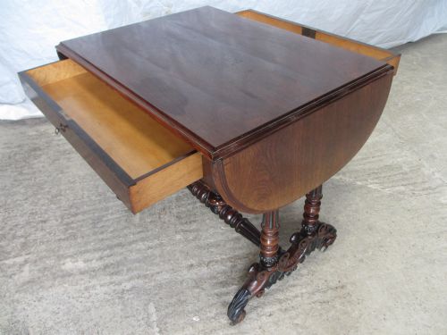 SUPERB QUALITY 19TH CENTURY CARVED ROSEWOOD SOFA TABLE - ADDITIONAL PHOTO 12