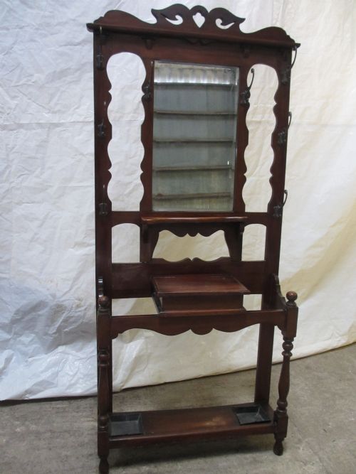 Victorian / Edwardian Mahogany Nouveau Influence Hall Stand