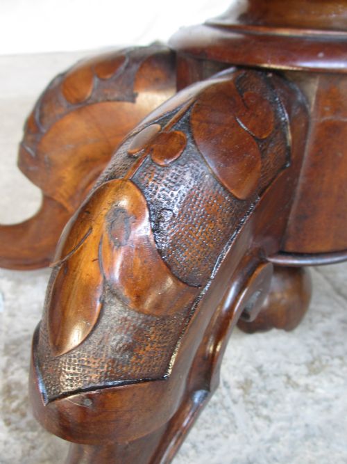 SUPERB 19TH CENTURY CARVED BURR WALNUT DEMILUNE SLIGHTLY OVAL FOLD OVER CARD GAMES TABLE - ADDITIONAL PHOTO 13