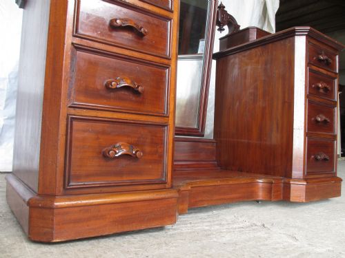 SUPERB VICTORIAN MAHOGANY CHEVAL MIRROR DRESSING TABLE CHEST - ADDITIONAL PHOTO 4