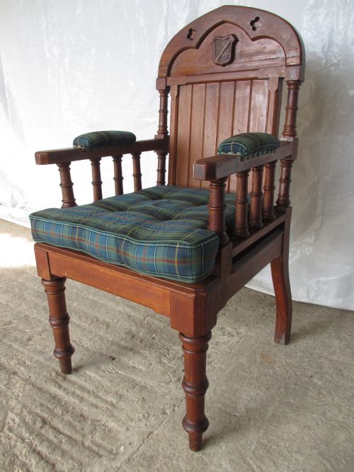 SUPERB VICTORIAN PITCH PINE GOTHIC THRONE ARMCHAIR - ADDITIONAL PHOTO 2