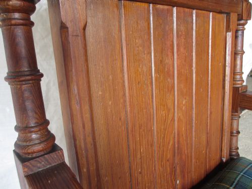 SUPERB VICTORIAN PITCH PINE GOTHIC THRONE ARMCHAIR - ADDITIONAL PHOTO 8