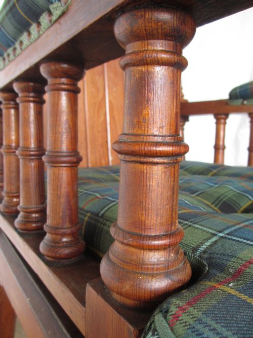 SUPERB VICTORIAN PITCH PINE GOTHIC THRONE ARMCHAIR - ADDITIONAL PHOTO 10