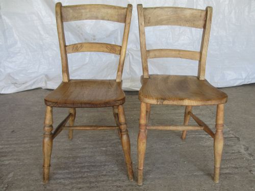 Pair of 2 Elm & Beech Windsor Oxford Bar Back Kitchen Dining Chairs
