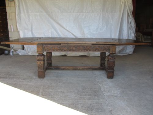 Superb 18th/19th Century Carved Oak 10ft Refectory Dining Table