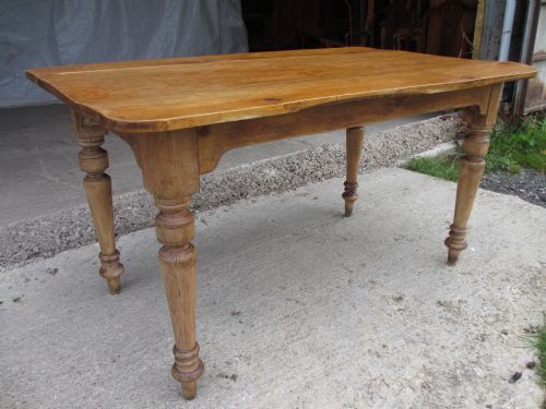 Victorian Pine Plank Top Kitchen Dining Table (Ref 406)