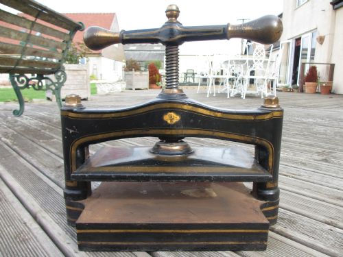 Victorian Heavy Cast Iron Table Top Book Press 'E. C. Osborne of Birmingham'
