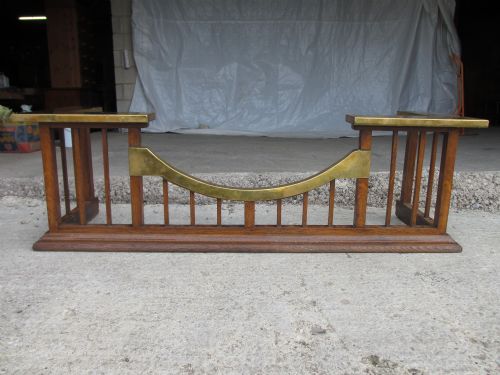 Arts & Crafts Oak and Brass Mounted Club Fender