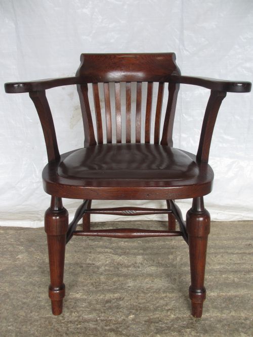 Late Victorian Oak Gentleman's Office Desk Chair