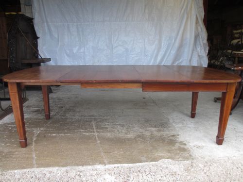 Edwardian D-end Mahogany Extending Dining Table, 2 Leaves and Winding Handle, Tapered Legs and Spade Feet