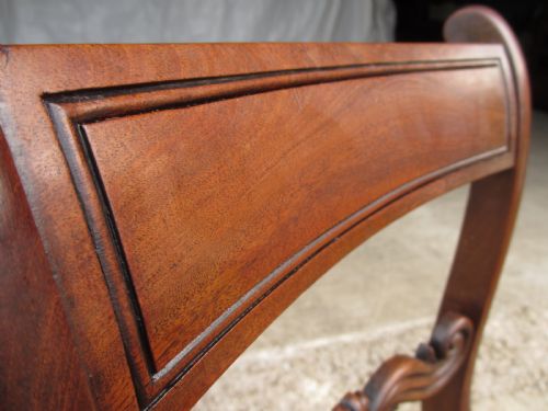 SET OF 4 19TH CENTURY WILLIAM IV MAHOGANY SCROLL BACK DINING CHAIRS WITH DROP IN SEATS - ADDITIONAL PHOTO 4