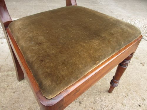 SET OF 4 19TH CENTURY WILLIAM IV MAHOGANY SCROLL BACK DINING CHAIRS WITH DROP IN SEATS - ADDITIONAL PHOTO 5