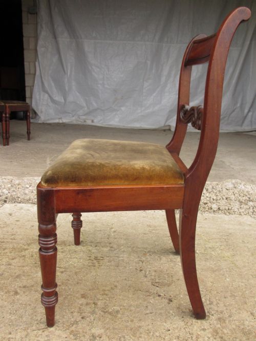 SET OF 4 19TH CENTURY WILLIAM IV MAHOGANY SCROLL BACK DINING CHAIRS WITH DROP IN SEATS - ADDITIONAL PHOTO 7