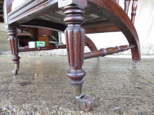 19TH CENTURY MAHOGANY ADJUSTABLE STEAMER ARMCHAIR LADDERBACK ON CASTORS - ADDITIONAL PHOTO 5
