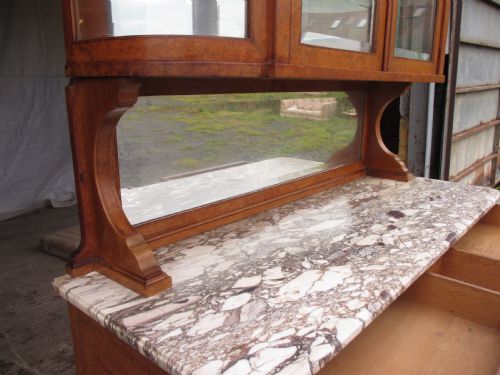FRENCH BIRDS EYE MAPLE BUFFET MARBLE TOPPED WITH KEY ORMOLU - ADDITIONAL PHOTO 5