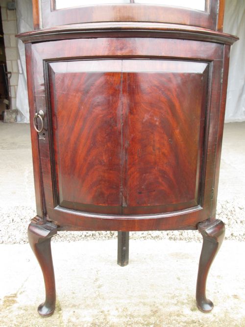 SLIM FLAME MAHOGANY BOW FRONTED 2 PIECE CORNER CABINET - ADDITIONAL PHOTO 3