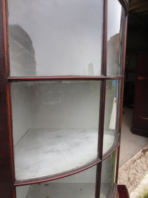 SLIM FLAME MAHOGANY BOW FRONTED 2 PIECE CORNER CABINET - ADDITIONAL PHOTO 5