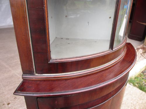 SLIM FLAME MAHOGANY BOW FRONTED 2 PIECE CORNER CABINET - ADDITIONAL PHOTO 6