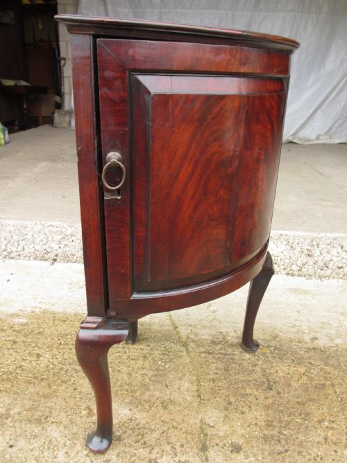 SLIM FLAME MAHOGANY BOW FRONTED 2 PIECE CORNER CABINET - ADDITIONAL PHOTO 11