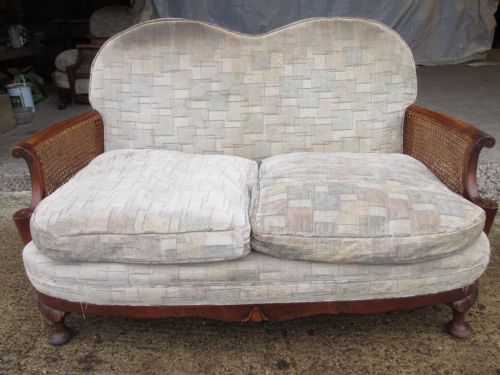 Walnut Art Deco Bergere Sofa