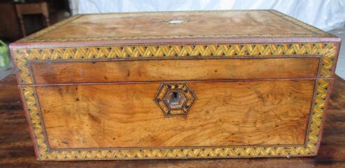 Victorian Mahogany Tunbridge Crossbanded Writing Slope
