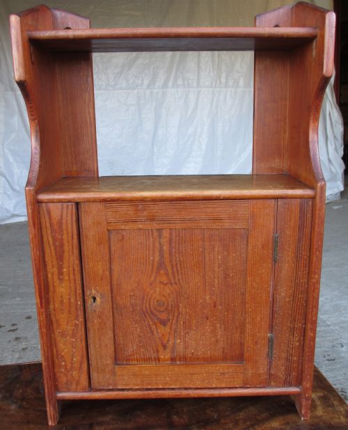 Victorian Pitch Pine Wall Hanging Cupboard Shelves