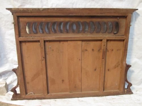 VICTORIAN FRETTED MAHOGANY TRIPTYCH OVERMANTLE MIRROR - ADDITIONAL PHOTO 11