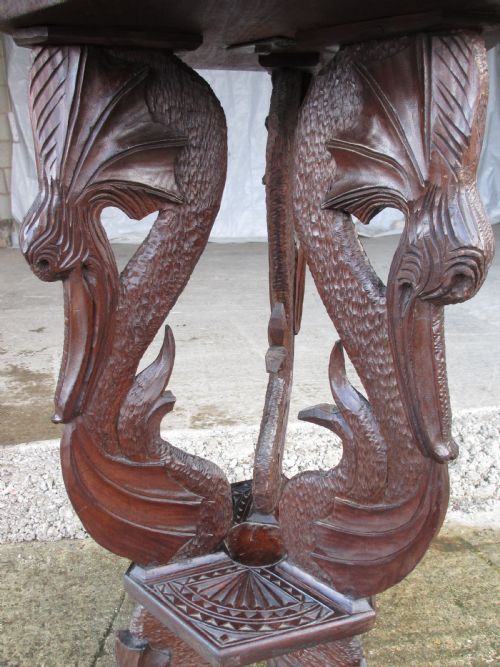 UNUSUAL VICTORIAN ANGLOBURMESE PADOUK TEAK AND BRASS CARVED ADJUSTABLE OIL LAMP - ADDITIONAL PHOTO 8