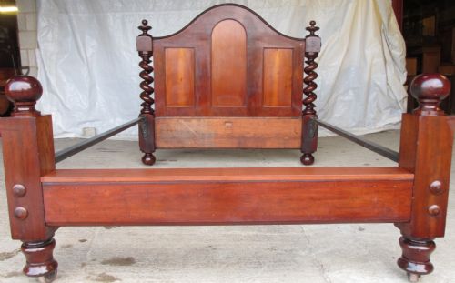 Superb Victorian Quality Mahogany Barley Twist Double Bed