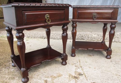 Victorian Pair of Mahogany Bedside Tables with Drawer